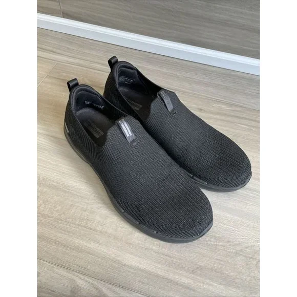 Women's Skechers Go Walk Black Sparkly hyper pillars Size 10 Slip-on’s Mint! - Picture 9 of 11